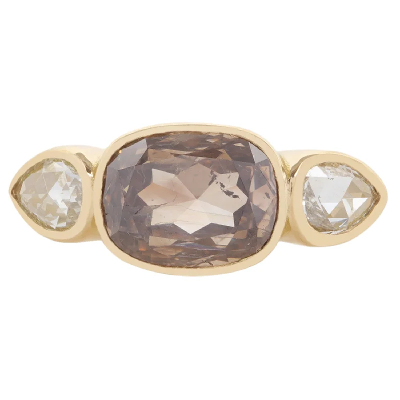 vintage rings with sapphire and diamonds -Brown Brilliance Diamond Ring