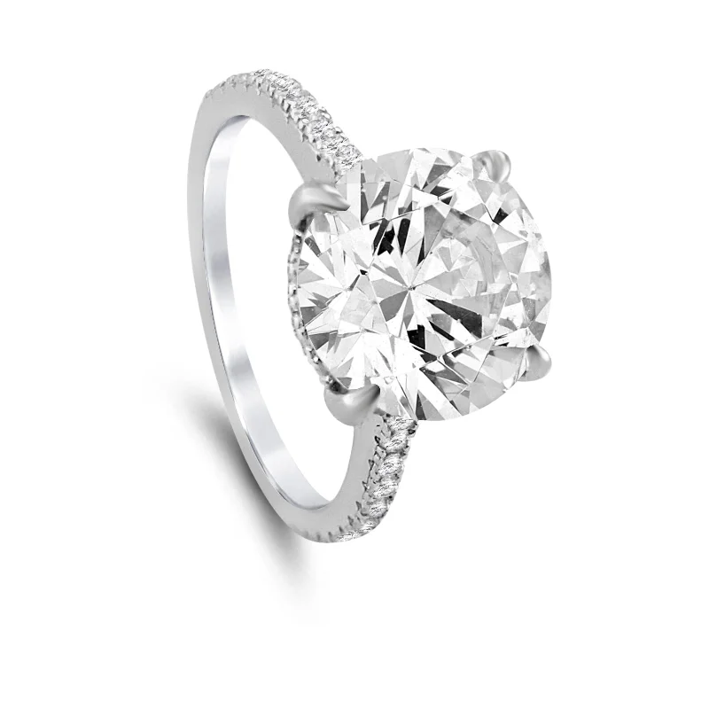 luxury engagement rings for high-end brides -Celine 4 Carat Skinny Ring