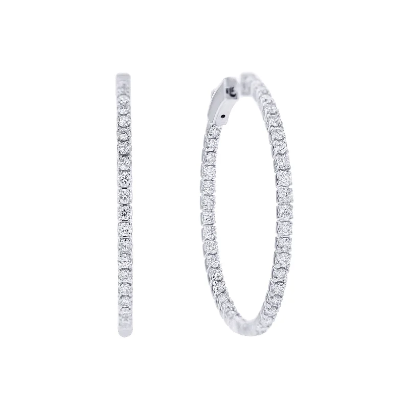 chic geometric stud earrings-Cielo Diamond Hoop Earrings 1 1/2ct