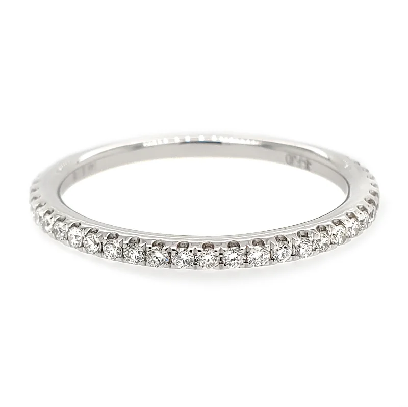 silver promise rings for couples -Classic Pave Diamond Band- 0.26 ctw.