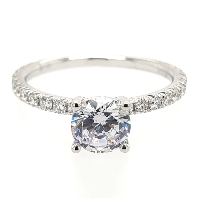 statement rings for fashion lovers -Classic Pave Diamond Engagement Ring Setting