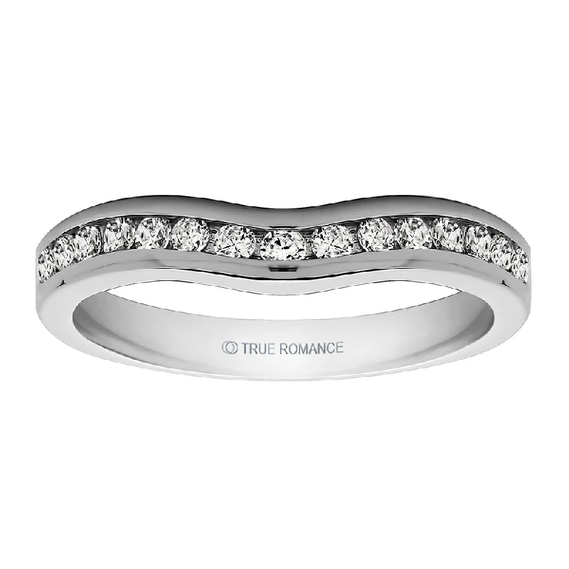 elegant wedding rings for women -Contour Diamond Band- 0.10 ctw.