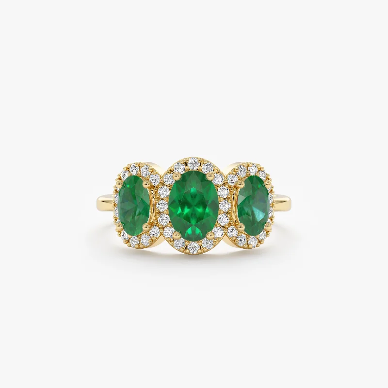 rings for bridesmaids as gifts -Emerald Diamond Engagement Ring, Gaia