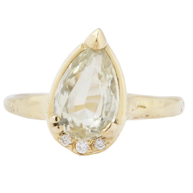 platinum rings with diamonds for women -Enchanted Yellow Sapphire Ring