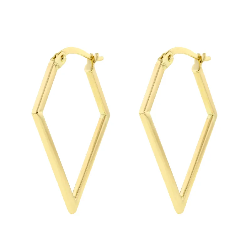 luxurious diamond stud earrings-Geometric Kite Hoop Earring