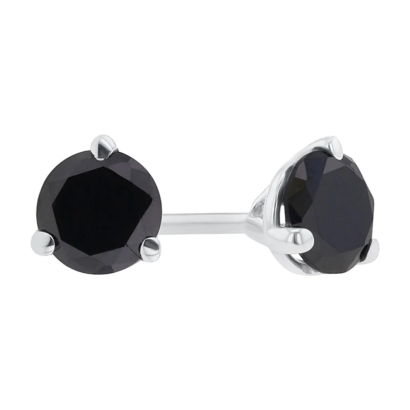 classic black diamond earrings-Get Naked Black Diamond Stud Earrings 1/3ct