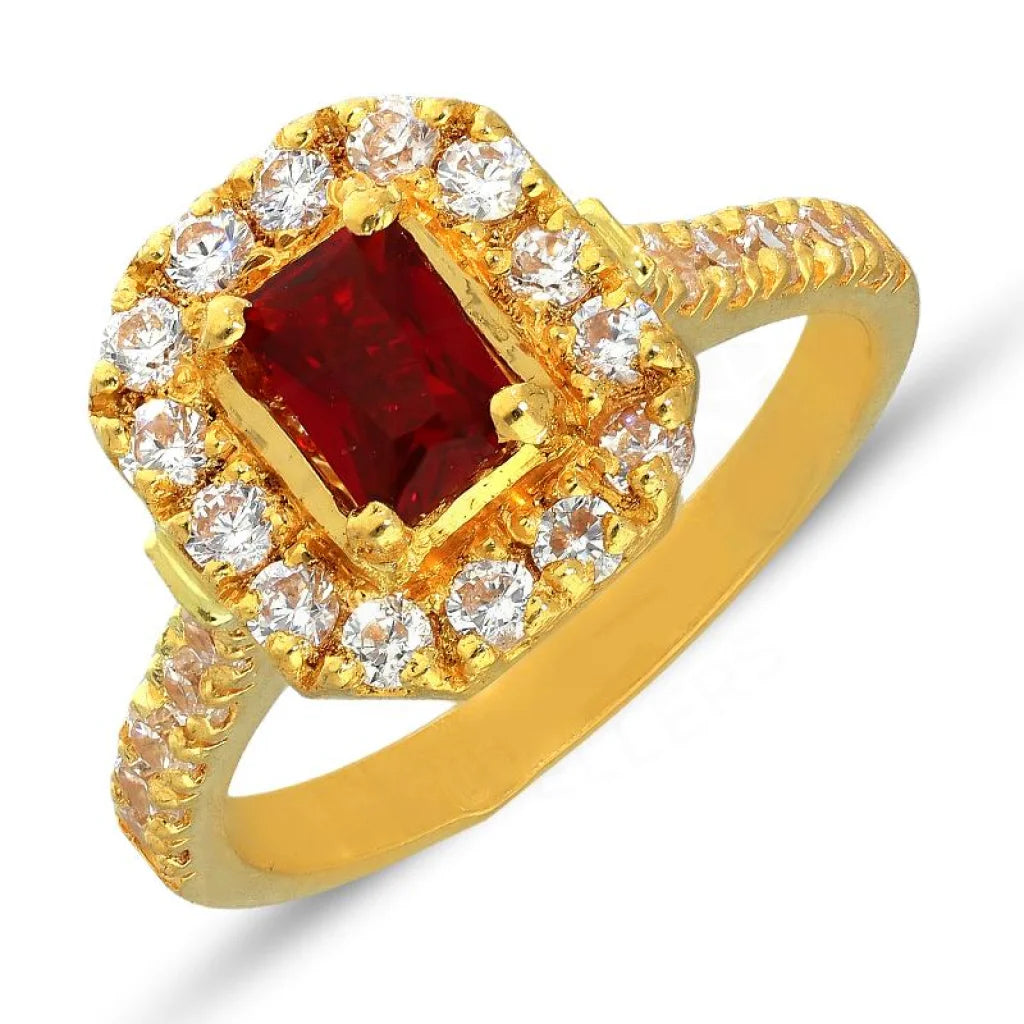 vintage rings for men with intricate designs -Gold Ruby Zirconia Solitaire Ring 22KT - FKJRN22K3039