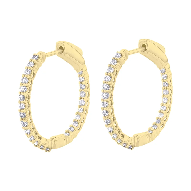 statement earrings for evening outfits-Harmonious Huggie Diamond Hoop Earrings 1CT