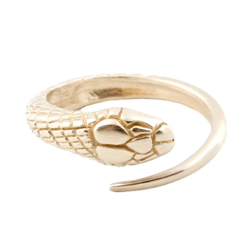 men’s engagement rings with subtle designs -Gold Single Snake Ring