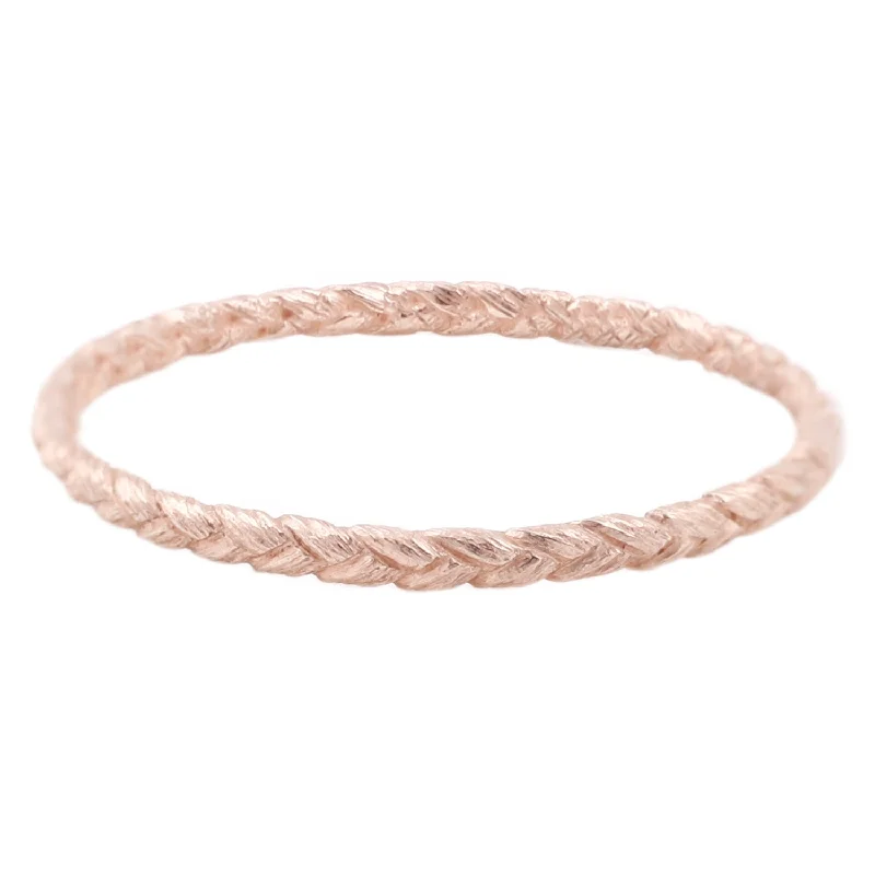 custom-made wedding bands for personal style -Small Rose Gold Braid Ring