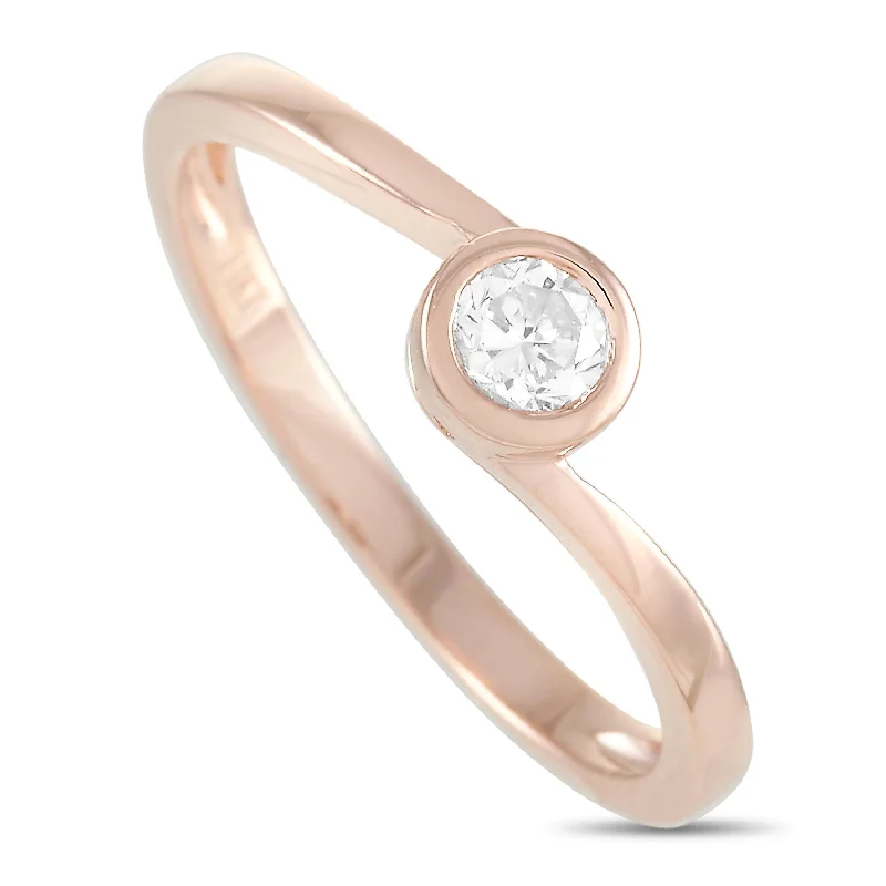 classic diamond engagement rings for timeless love -LB Exclusive 14K Rose Gold 0.26 ct Diamond Ring