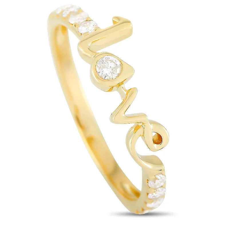 heirloom engagement rings for family treasures -LB Exclusive 14K Yellow Gold 0.25 ct Diamond Love Ring