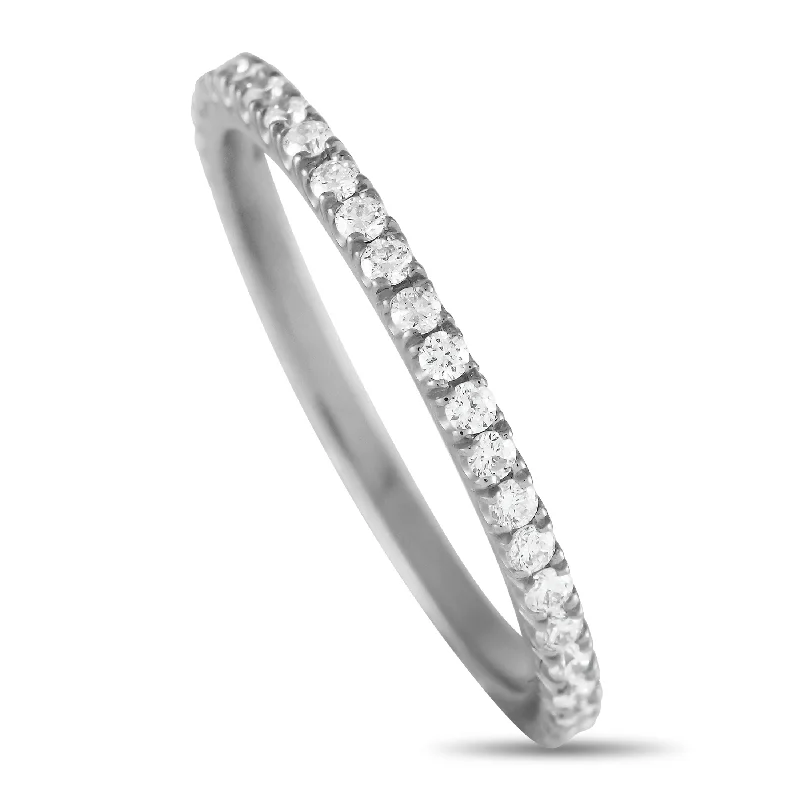 couples rings with matching designs -LB Exclusive 18K White Gold 0.44ct Diamond Eternity Band Ring MF12-100124