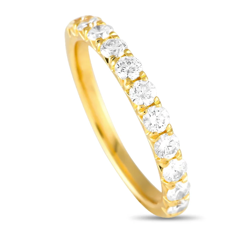 diamond halo rings for engagement -LB Exclusive 18K Yellow Gold 0.84ct Diamond Ring MF16-100124