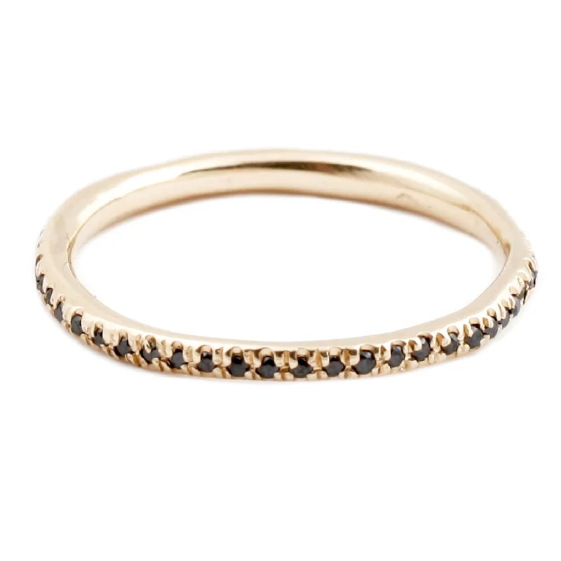 affordable wedding rings with simple designs -Black Diamond Eternity Band