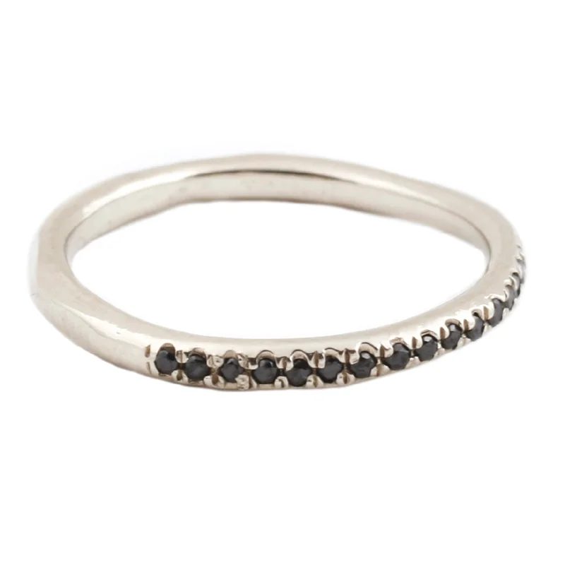 luxury rings with diamonds for special occasions -Black Diamond Half Eternity Band