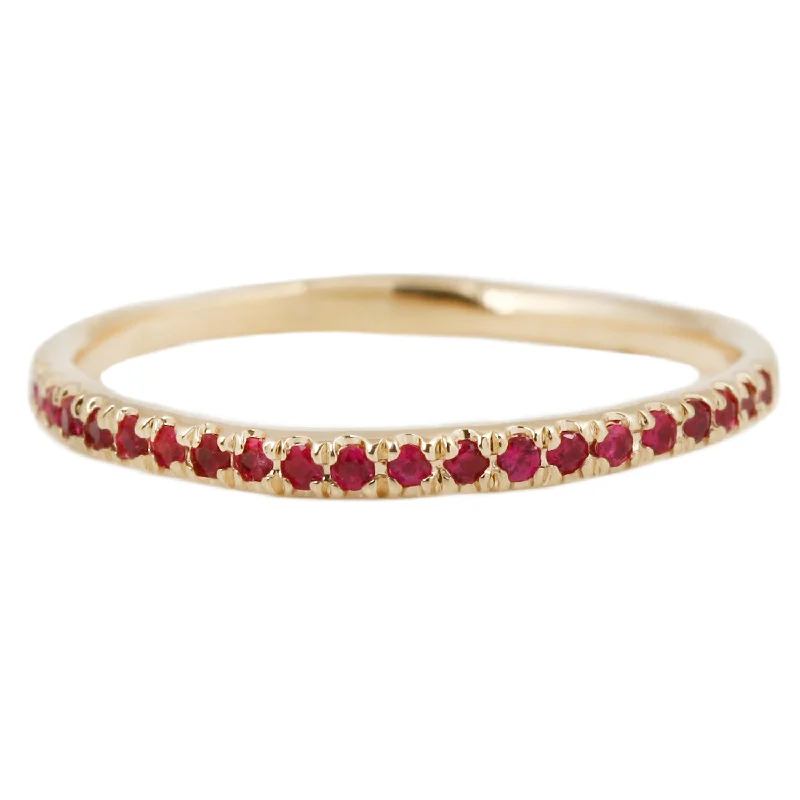 stylish rings for special occasions -Ruby Half Eternity Band