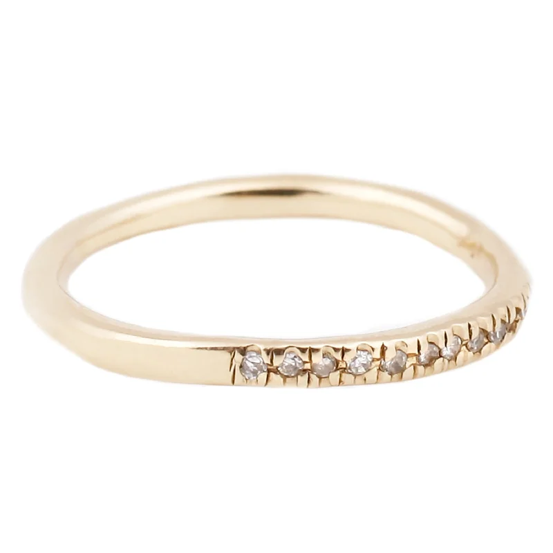 statement rings for fashion-forward individuals -White Diamond Half Eternity Band