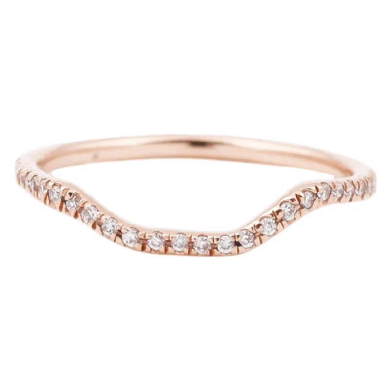 pink sapphire rings for engagement -Half Eternity Nesting Band