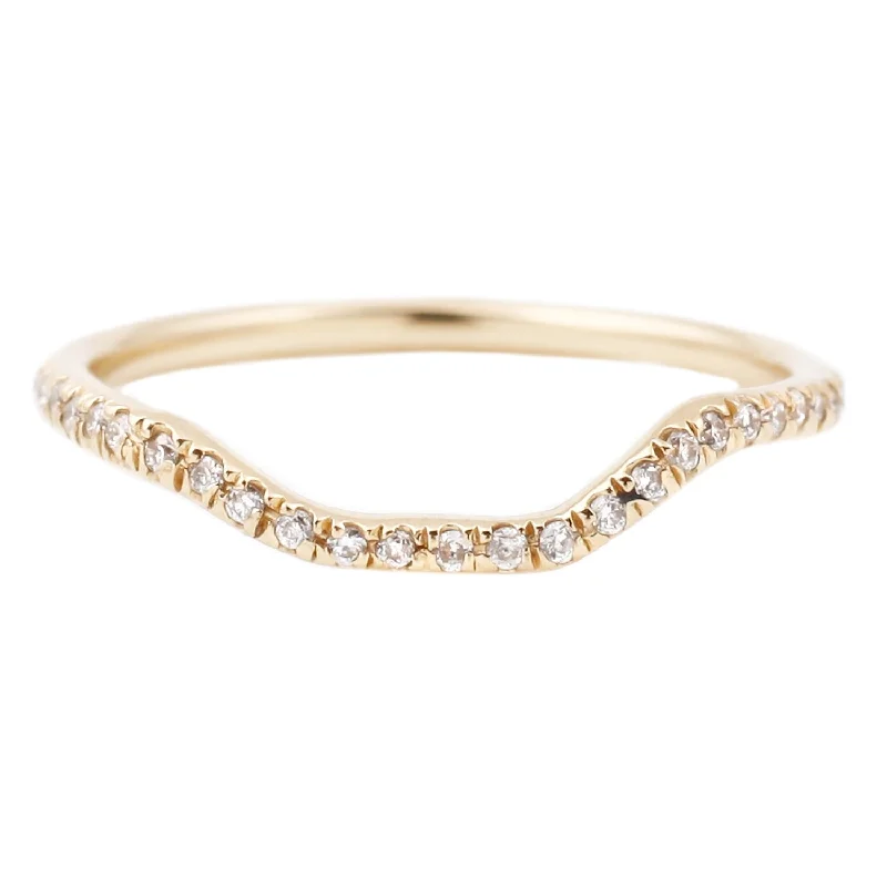 unique bridal rings for personalized style -Half Eternity Nesting Band White Diamonds