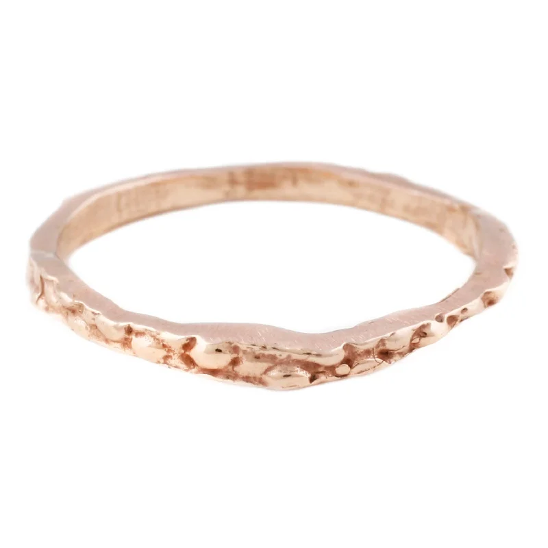 custom wedding bands for sophisticated couples -Rose Gold Stingray Stacking Band