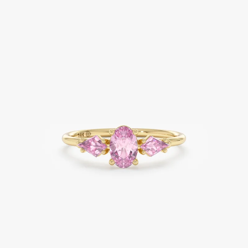 10k gold rings for affordable luxury -Natural Pink Sapphire Engagement Ring, Rosalina