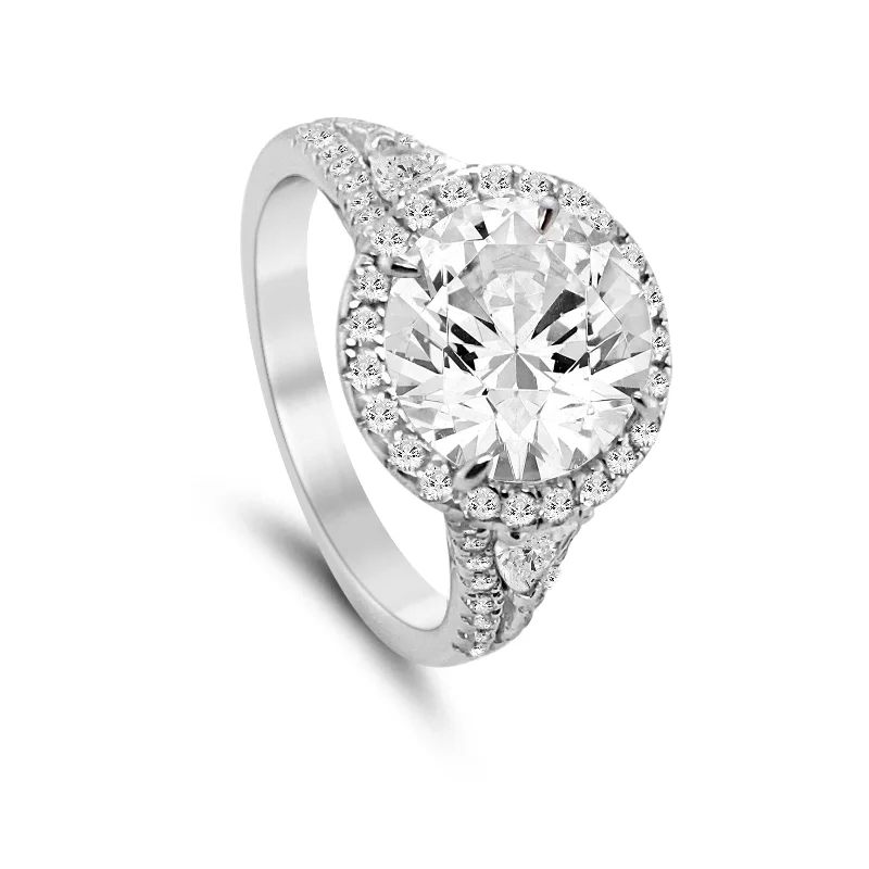 diamond rings for wedding and engagement -Perfect Halo 3 Carat Ring