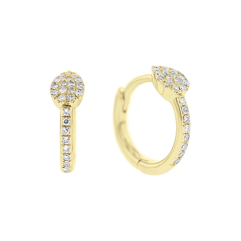 elegant sapphire drop earrings-Royce Diamond Huggie Hoop Earrings