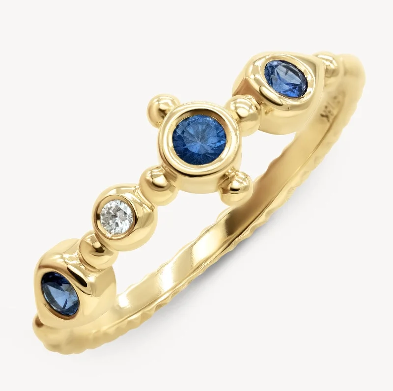 trendy stackable rings for women -Sapphire Sceptre Ring