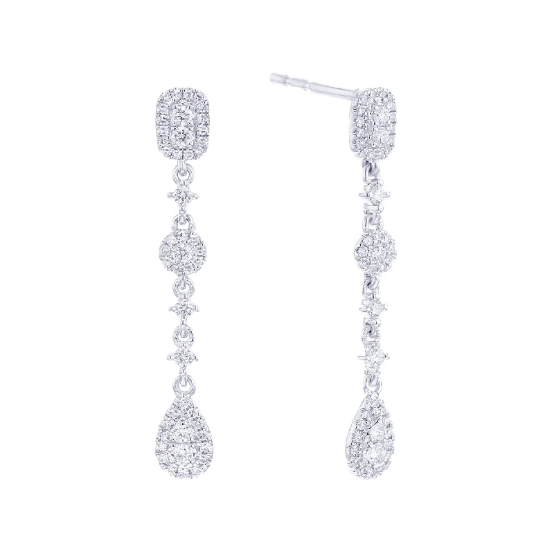 large vintage-style earrings for parties-Scarlett Drop Diamond Earrings