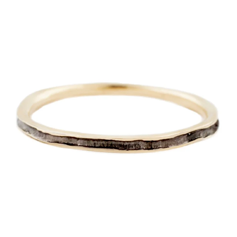 stylish rings for men with diamond accents -Gold & Black Rhodium Band