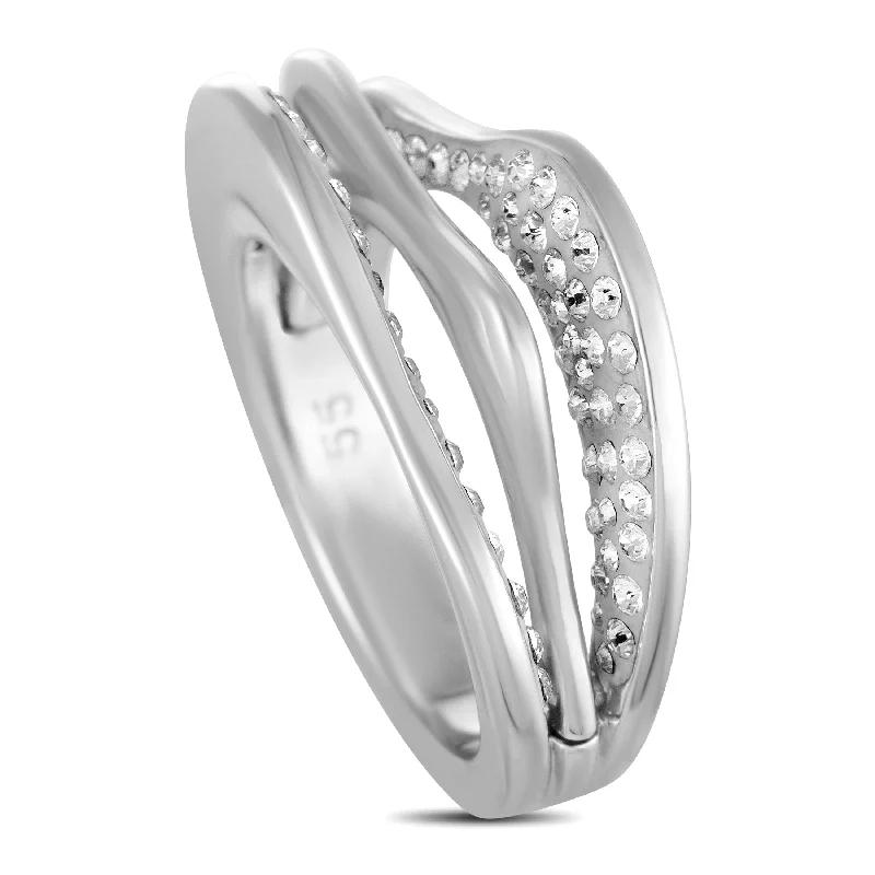 delicate rings for minimalists -Swarovski Hilly Rhodium- Plated Crystal Ring