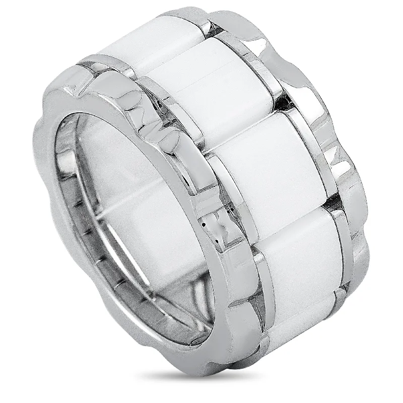 chic engagement rings for fashion-forward brides -Tag Heuer Stainless Steel and Ceramic ~0.007 ct Diamond Ring