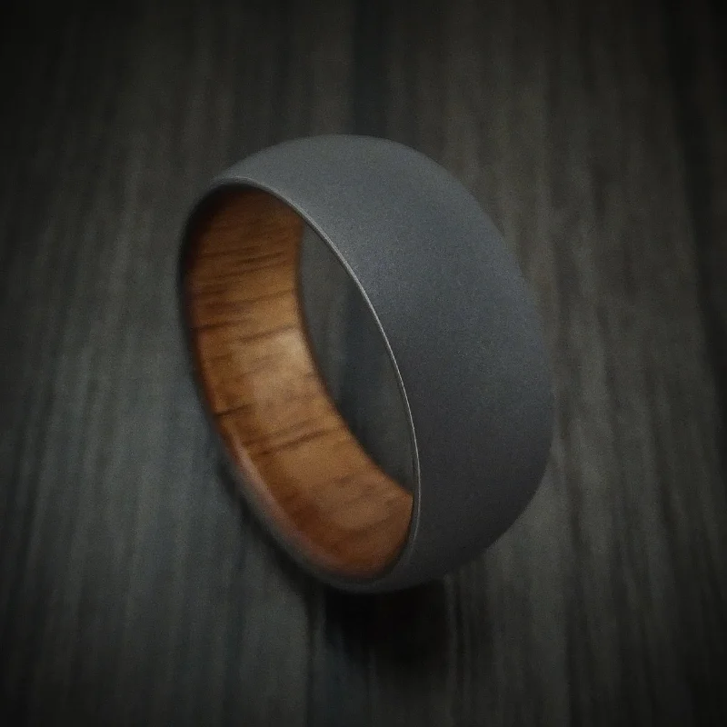 affordable wedding rings with gemstone accents -Tantalum and Hardwood Men's Ring Custom Made Band