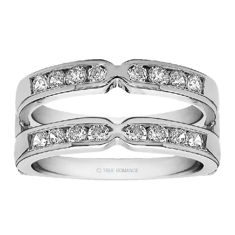 sapphire engagement rings for brides -True Romance Channel Set Diamond Ring Guard, 0.25 twt.