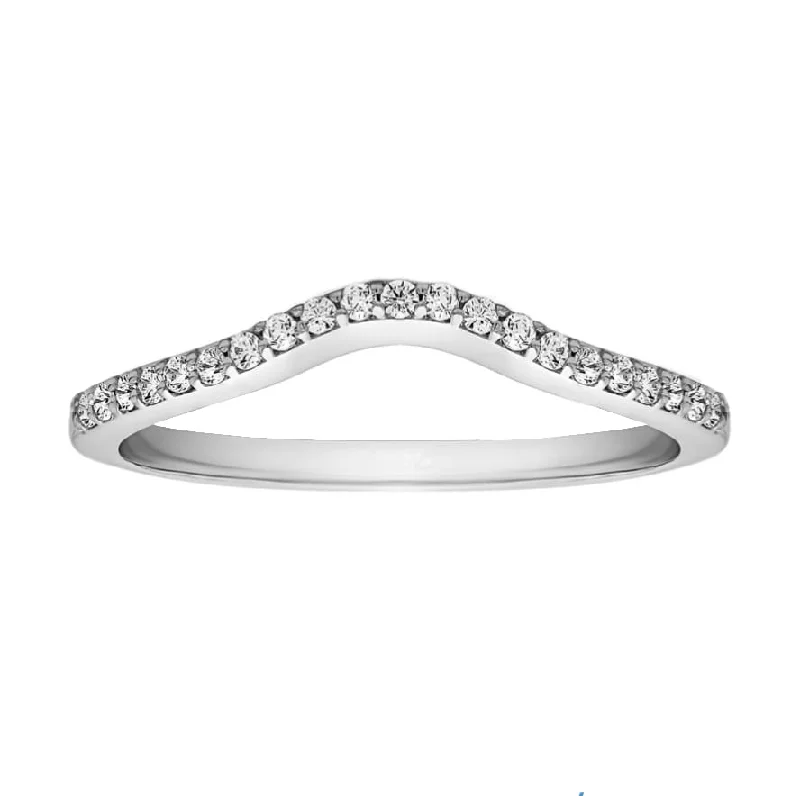 men’s wedding rings with black diamonds -True Romance Contour Diamond Band in White Gold