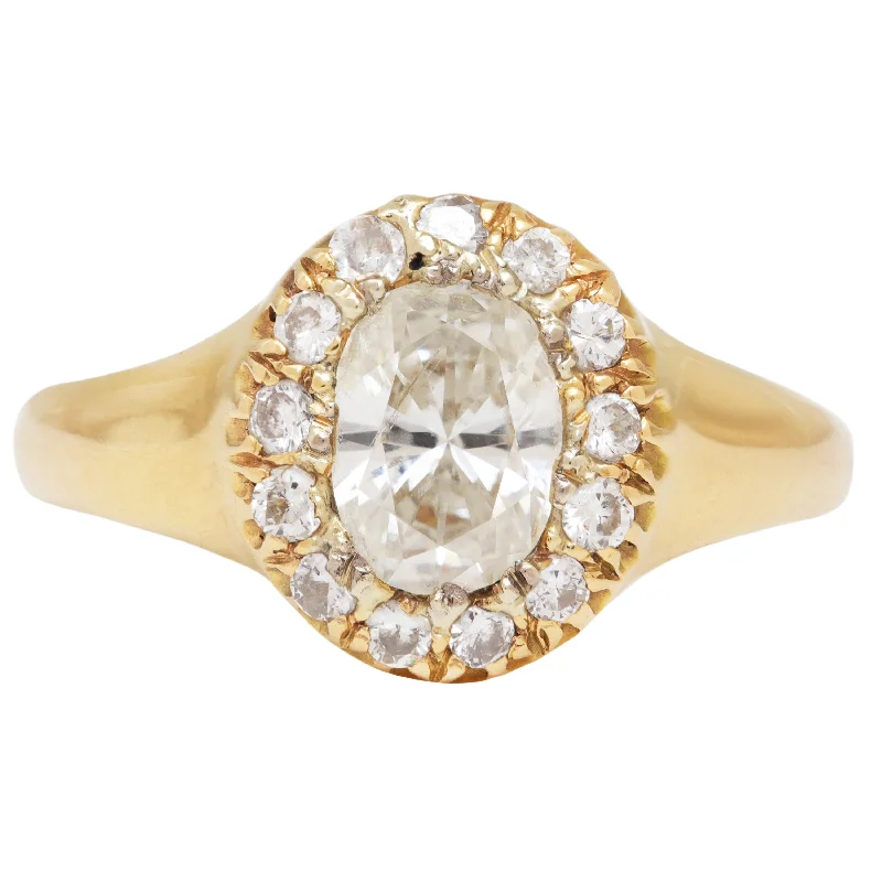 timeless vintage rings for engagement proposals -Victorian Diamond Halo Ring