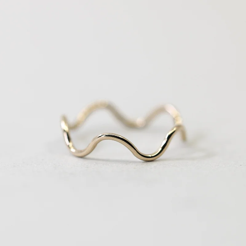 statement cocktail rings for special occasions -Wiggle Ring in Gold