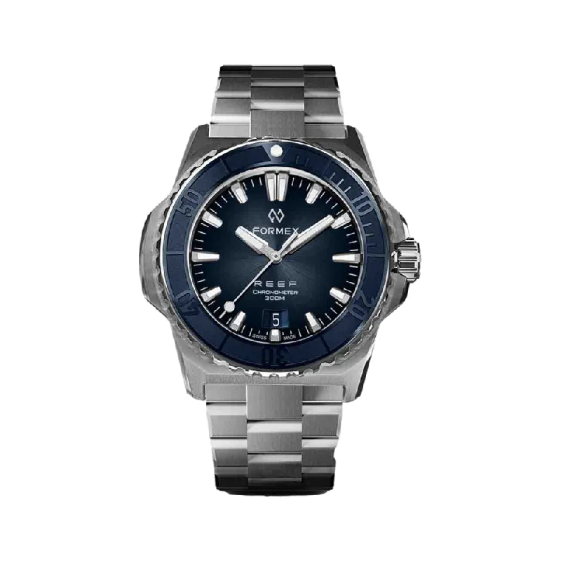 high-end watches for collectors -Baby REEF Automatic Chronometer COSC 300M Blue Dial, 39.5 mm