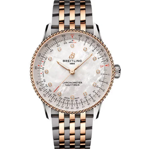 solar powered watches for women -Breitling Navitimer Automatic White Dial Men 36mm