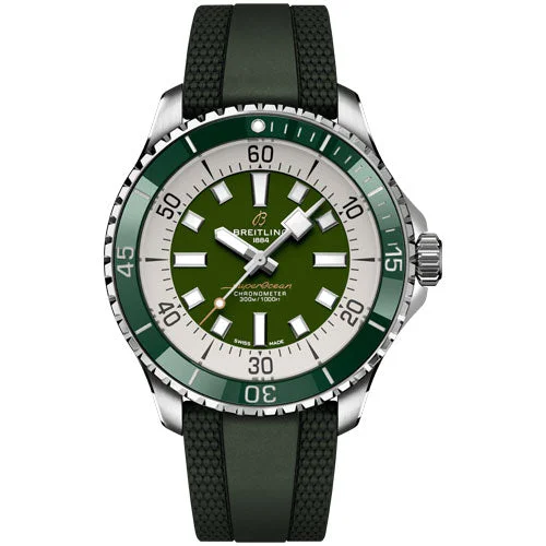 solar powered digital watches for men -Breitling Superocean Automatic Green Dial Men 44mm