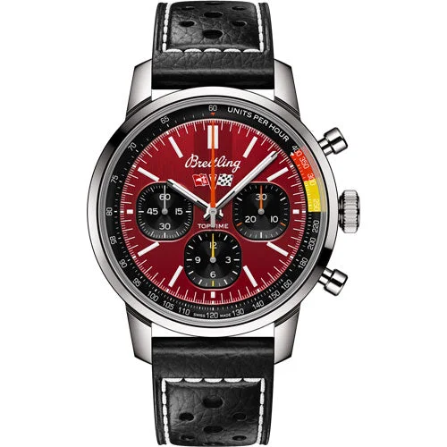 mens sport watches with heart rate monitor -Breitling Top Time B01 Chevrolet Corvette Red Dial Men 41mm