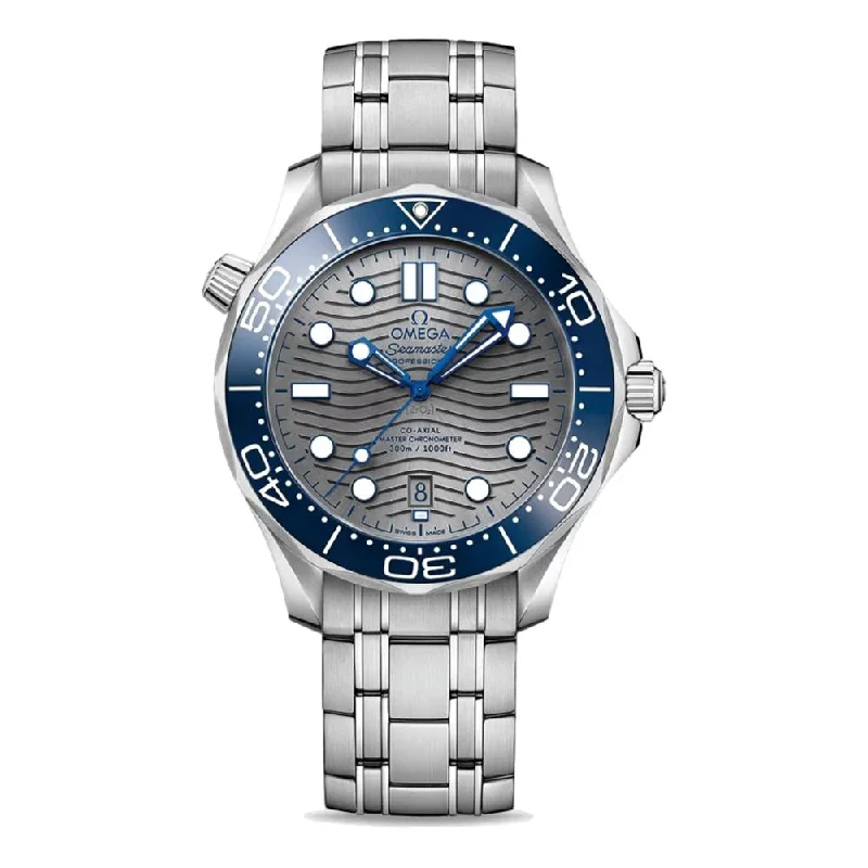 premium watches for men with modern design -Seamaster Diver 300M Co-Axial Master Chronometer 42 mm - Grey on Bracelet