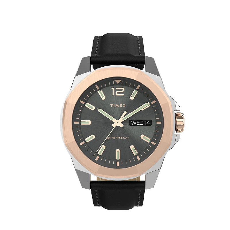 eco-friendly solar watches for men -Essex Avenue 3-Hand 44mm Leather Band