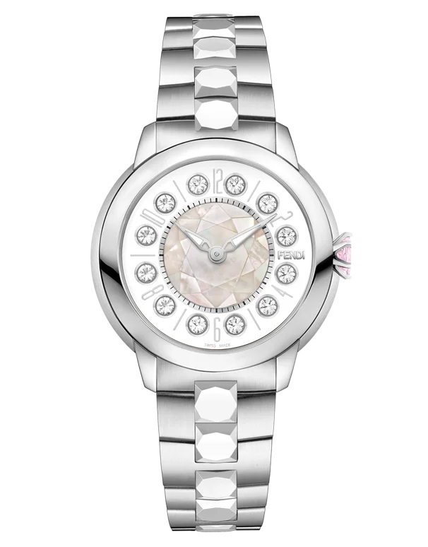 stylish watches for teens with modern designs -Fendi IShine - Watch with rotating gemstones on the dial - F121034500T01 - 769756