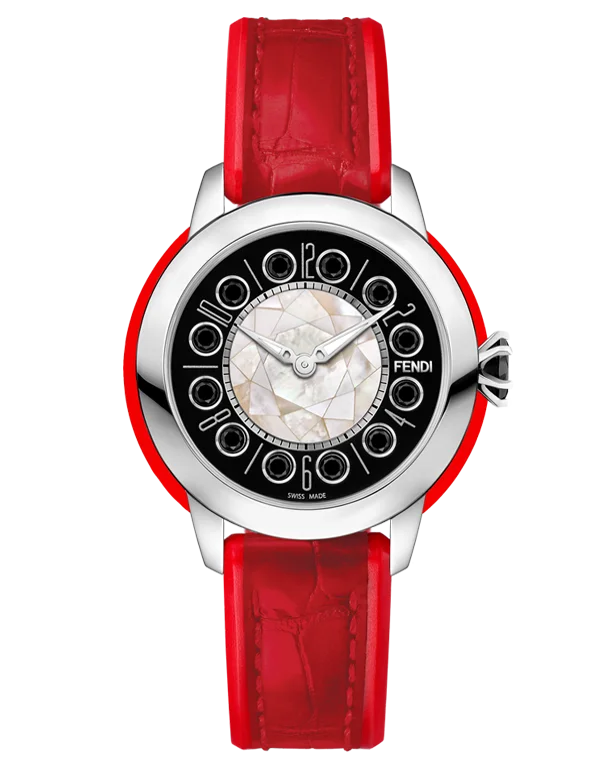 watches for men with interchangeable straps -Fendi IShine - Watch with rotating gemstones on the dial - F136021573T01 - 769753