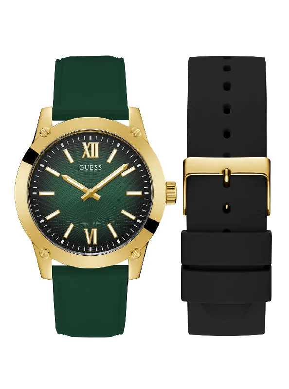 best fitness watches for runners -Green Gold Crescent Silicone Watch