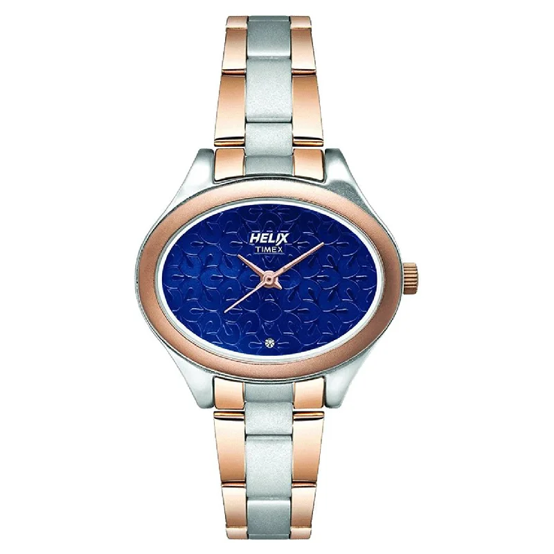 elegant wristwatches for women -Helix Analog Blue Dial