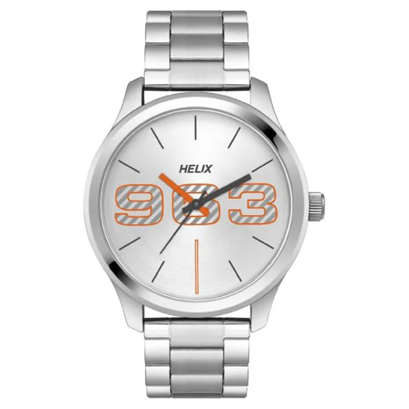 mens watches with touch screen -Helix Casual Stainless Steel Bracelet