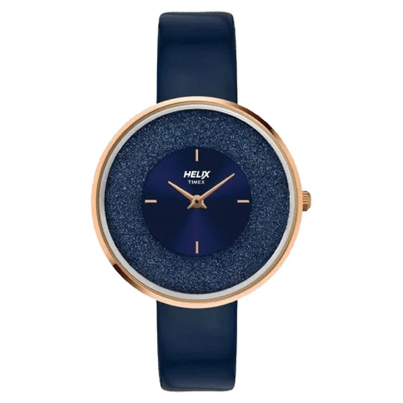 watches for men with large faces -Helix Dark Blue Dial Leather